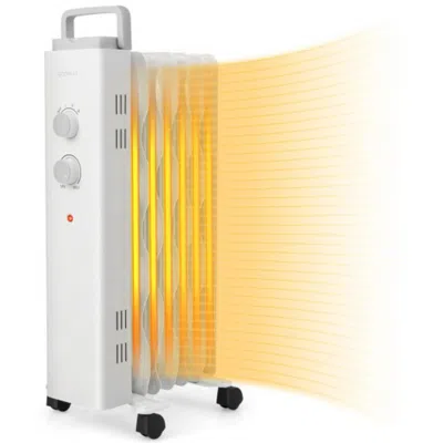 Hivvago 1500w Oil Filled Space Heater With Universal Wheels And 3-level Heat-white