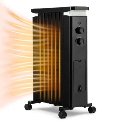 Hivvago 1500w Portable Oil Filled Radiator Heater With 3 Heat Settings-black