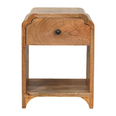 Hivvago 16" Beige Solid Wood One Drawer Nightstand In Brown