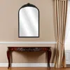 Hivvago 16" Black Metal Arch Accent Mirror In Black
