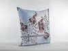 Hivvago 16" Blue Brown Boho Bird Zippered Suede Throw Pillow In Blue