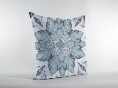 Hivvago 18" Blue Floral Forest Zippered Suede Throw Pillow