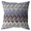 Hivvago 16" Blue Gray Hatch Zippered Suede Throw Pillow