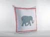Hivvago 16" Blue Pink Elephant Zippered Suede Throw Pillow In Blue