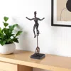 Hivvago 16" Bronze Resin Unicycle Man Tabletop Sculpture In Gray