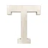 Hivvago 16" Distressed White Wash Wooden Initial Letter T Sculpture In White