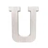 Hivvago 16" Distressed White Wash Wooden Initial Letter U Sculpture In Gray