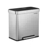 Hivvago 16 Gallon(2 X 8 Gallon) Dual Compartment Garbage Can Silver In Silver