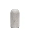 Hivvago 16" Gray And White Striped Cylinder Ceramic Floor Vase In White