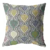 Hivvago 18" Gray Gold Ogee Zippered Suede Throw Pillow