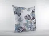 Hivvago 18" Gray White Butterfly Zippered Suede Throw Pillow