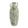 Hivvago 16" Green And White Leaf Amphora Ceramic Table Vase With Does Not Apply In Green