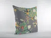 Hivvago 18" Green Gray Garden Zippered Suede Throw Pillow In Multi