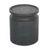 Hivvago 16 Inch Side End Table, Modern Cylinder Jar Like Design, Mango Wood, Black