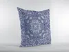 Hivvago 16" Indigo White Boho Ornate Zippered Suede Throw Pillow In Blue