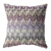 Hivvago 18" Magenta Cream Hatch Zippered Suede Throw Pillow