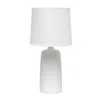 Hivvago 16" Off White Ceramic Novelty Table Lamp With White Drum Shade In White