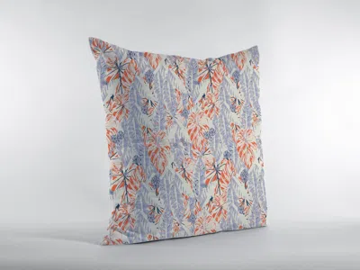 Hivvago 16" Orange Lavender Tropics Zippered Suede Throw Pillow In Multi