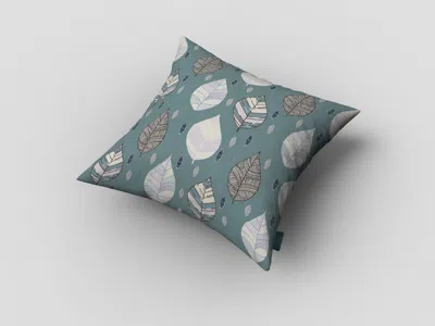 Hivvago 16" Pine Green Leaves Suede Zippered Throw Pillow