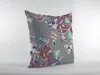 Hivvago 16" Purple Gray Garden Zippered Suede Throw Pillow In Black