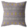 Hivvago 18" Purple Yellow Geofloral Zippered Suede Throw Pillow