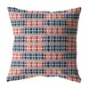 Hivvago 16" Red Blue Spades Zippered Suede Throw Pillow In Multi