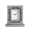 Hivvago 16" Silver And Black Faux Crystal And Mirrored Glass Table Clock In Gray