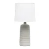 Hivvago 16" Taupe Ceramic Table Lamp With White Drum Shade In Gray