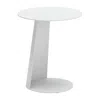 Hivvago 16" White Aluminum Rounded Outdoor Side Table In White