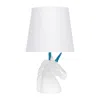 Hivvago 16" White And Blue Novelty Table Lamp With White Drum Shade
