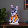 Hivvago 16" White And Orange Acrylic Dog Tabletop Sign With Led In Multi