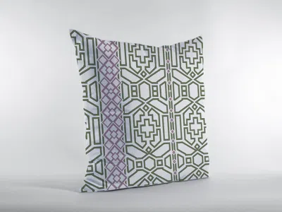 Hivvago 16" White Bird Maze Double Sided Suede Throw Pillow In Multi