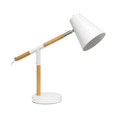 Hivvago 16" White Metal Table Lamp