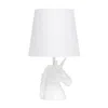 Hivvago 16" White Novelty Table Lamp With White Drum Shade In White