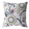 Hivvago 18" White Yellow Floral Suede Zippered Throw Pillow In Multi