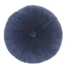 Hivvago 16" X 16" Dark Blue Round Velvet Throw Pillow In Blue