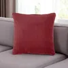 Hivvago 16" X 16" Red Solid Color Velvet Throw Pillow In Red