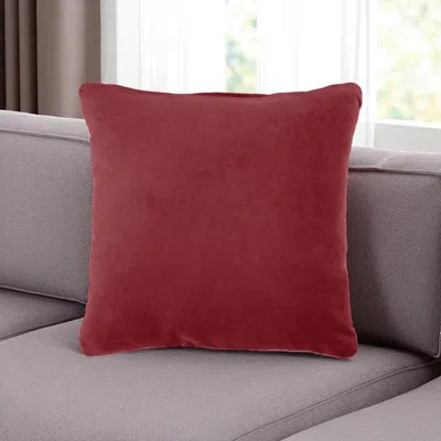 Hivvago 16" X 16" Red Solid Color Velvet Throw Pillow