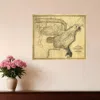 Hivvago 16" X 20" Eagle Map Of America C1833 Vintage Poster Wall Art In Gold