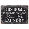 Hivvago 16" X 24" Black And White Endless Love And Laundry Wood Wall Decor In Black