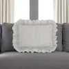 Hivvago 16" X 24" Gray Pillow With Ruffled Edges In Gray