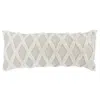 Hivvago 16 X 36 Lumbar Linen Accent Throw Pillow, Tufted Diamonds, Ivory White