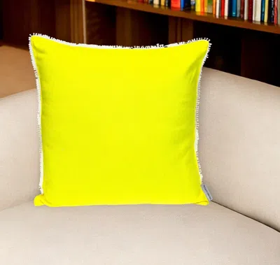 Hivvago 16" Yellow Cotton Throw Pillow