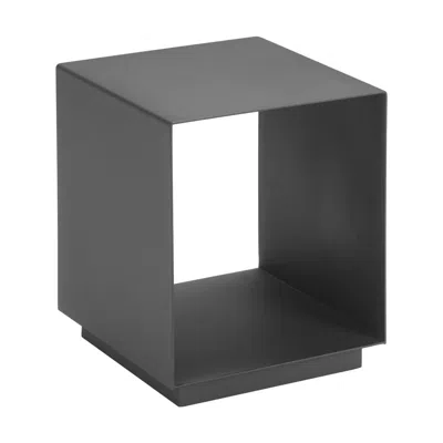 Hivvago 17" Charcoal Aluminum Square End Table With Shelf In Gray
