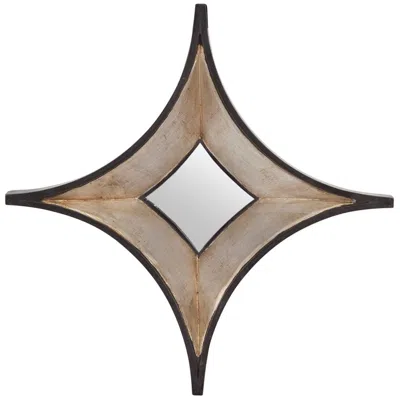 Hivvago 17" Dark Brown Diamond Framed Accent Mirror
