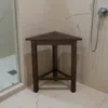 Hivvago 17" Dark Brown Teak Corner Shower Bench In Brown