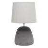Hivvago 17" Dark Gray Concrete Round Table Lamp With Light Gray Drum Shade In Gray