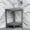 Hivvago 17" Gray Teak Corner Shower Bench With Shelf In Gray