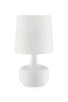 Hivvago 17" White Metal Bedside Table Lamp With Off-white Shade In White