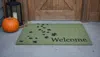 Hivvago 17" X 29" Green And Brown Fall Welcome Outdoor Coir Door Mat In Green